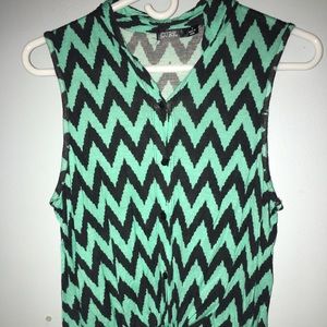 Blue & black tank top. Size s